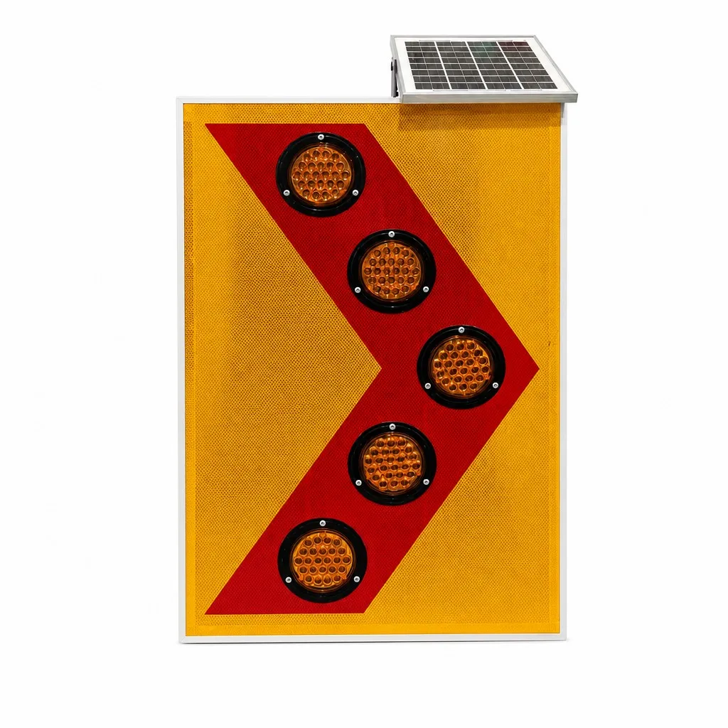 CadSolar Custom Solar Arrow Traffic Sign 400x600mm 12V 5W LED 1000m Visibility For Detour Guidance