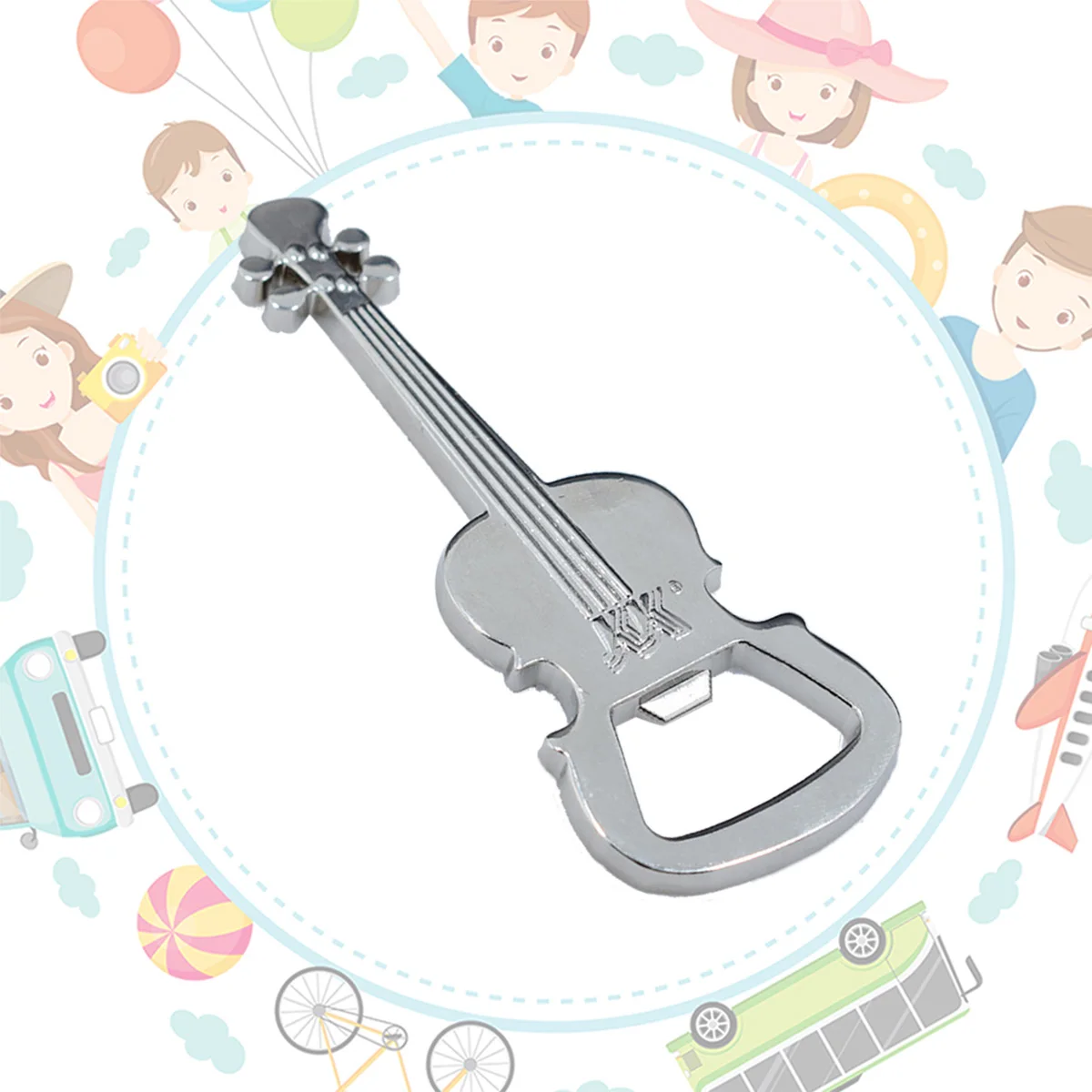 

Guitar Shaped Opener Lightweight Metal Wear Resistant Creative Bottle Opener Mini Easy to Carry Kitchen Camping Party Favor