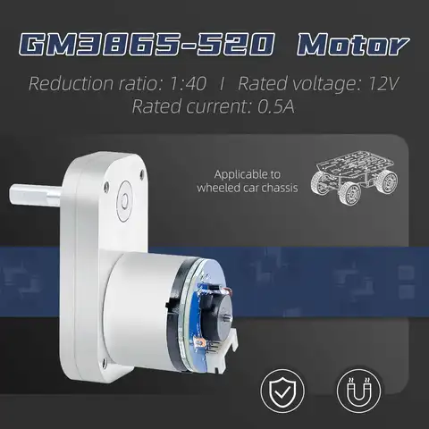 Yahboom L-type Encoder DC Reduction Motor All-metal Gears Better Magnetic Anti-interference for Wheeled Car Chassis Kit Robot