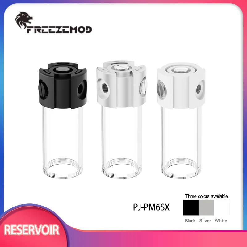 FREEZEMOD 50MM Caliber Water Tank for DDC Pump 85/135/185/235/285/335mm 4 Holes Reservoir Water Cooler Metal Cover PJ-PM6SX
