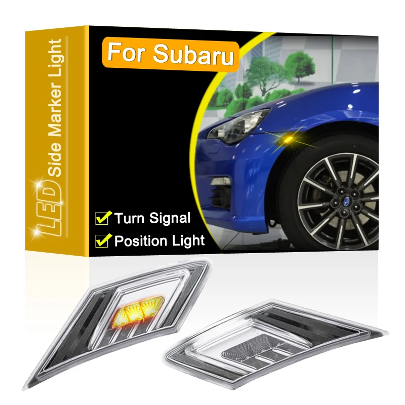 12V Clear Lens LED Side Marker Lamp Assembly For Subaru BRZ 2013-UP Blinker Turn Signal With Position Light