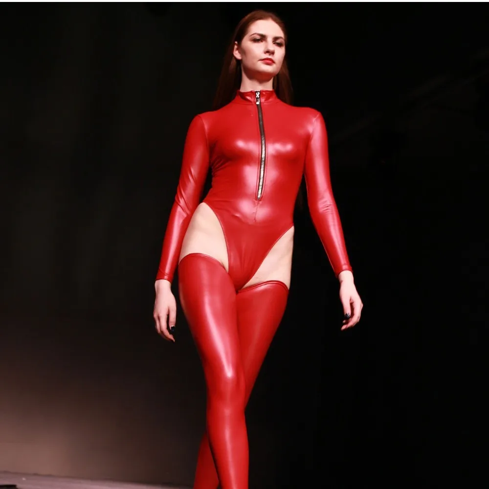 جديد المرأة قطعة واحدة ملابس داخلية عالية سبليت T-المنشعب اللاتكس النايلون الملابس الداخلية البطن التحكم الجمال بدلة للجسم مريحة تناسب #5
