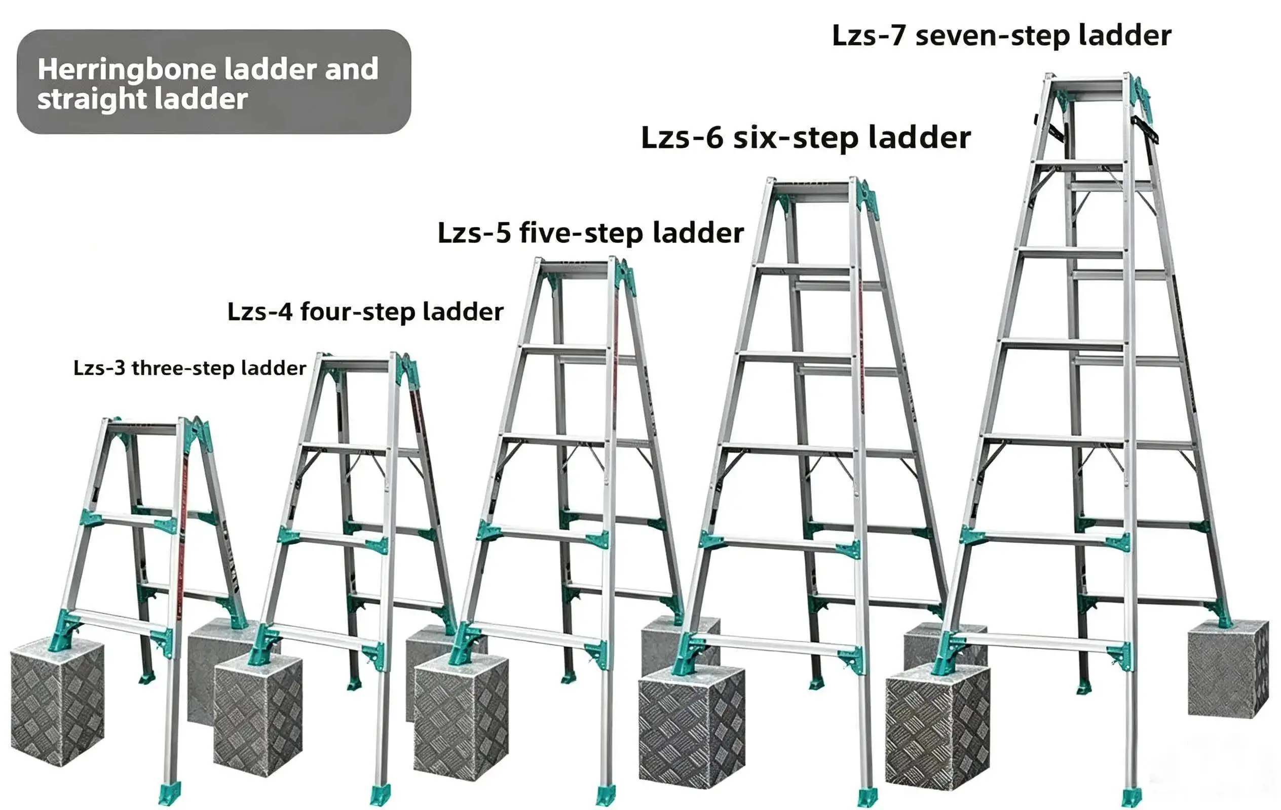 Retractable Straight Ladders Household A-Frame Step Ladders Multifunctional 5/6/7 Step Stools Thickened Aluminum Alloy Ladder image 6