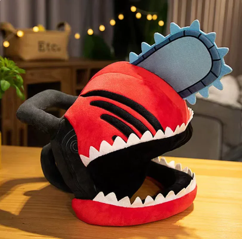 Anime Figure Chainsaw Man Cos Helmet Pochita Plush Hat Same Style Warm Headgear Stuffed Toy Daily Gifts For Fans Lovers