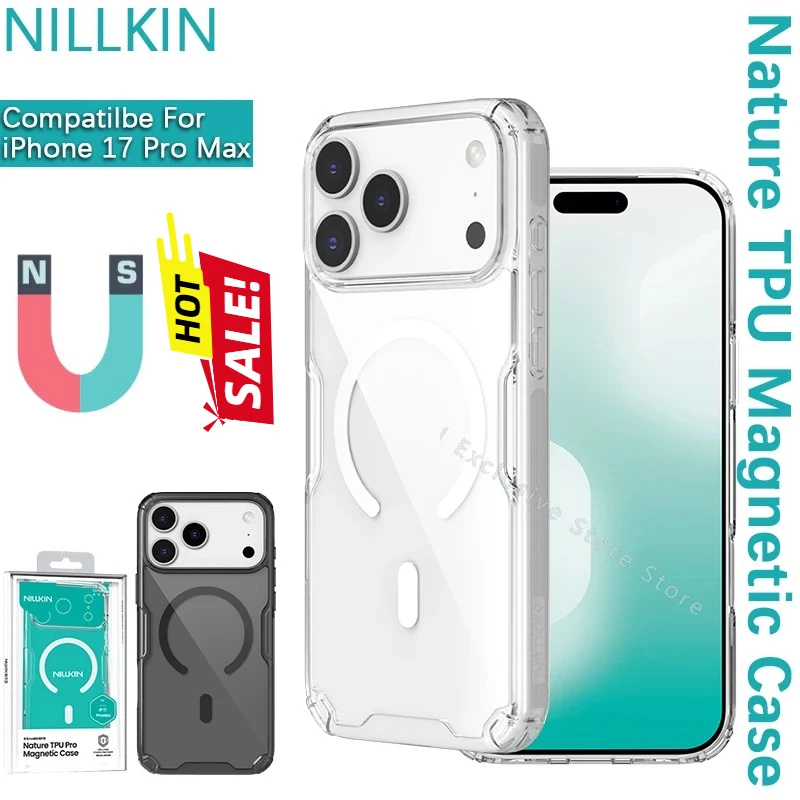 

Nillkin для iPhone 17 Pro Max Nature TPU Pro магнитный простой прозрачный противоударный защитный чехол Magsafe чехол для телефона