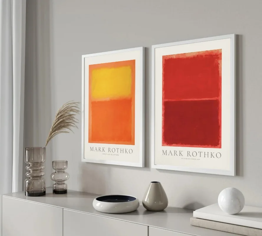 Mark Rothko Exhibition Series Poster Print Canvas Art Pictures Home for Living Room and Bedroom Wall Decor Frameless