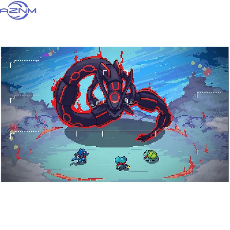 Pokemon Pixel Art Legendary Dragon TCG Mouse Pad, Waterproof Non-Slip Mouse Mat for Anime Card Battle
