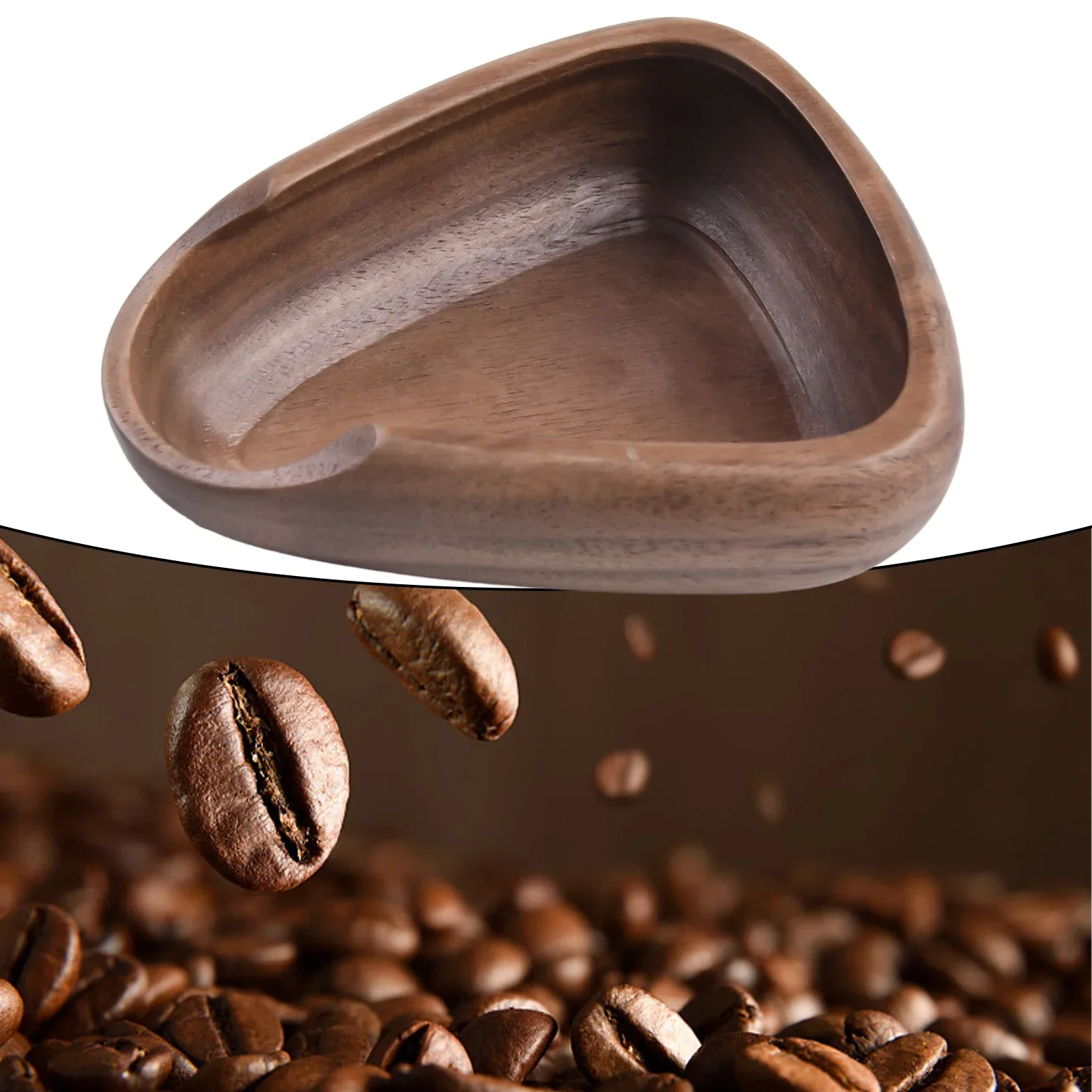 Wooden Coffee Bean Bowl Wooden Dosing Vessel Coffee Powder Dosing Bowl Coffee Cupping Tray Household Kitchen Coffee Supplies