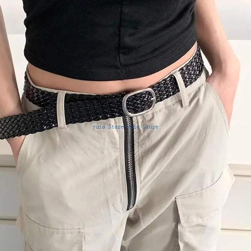 X7XB Gothic Waist Belts for Jeans Pants Belt Braided Belt Girls Body Jewelry