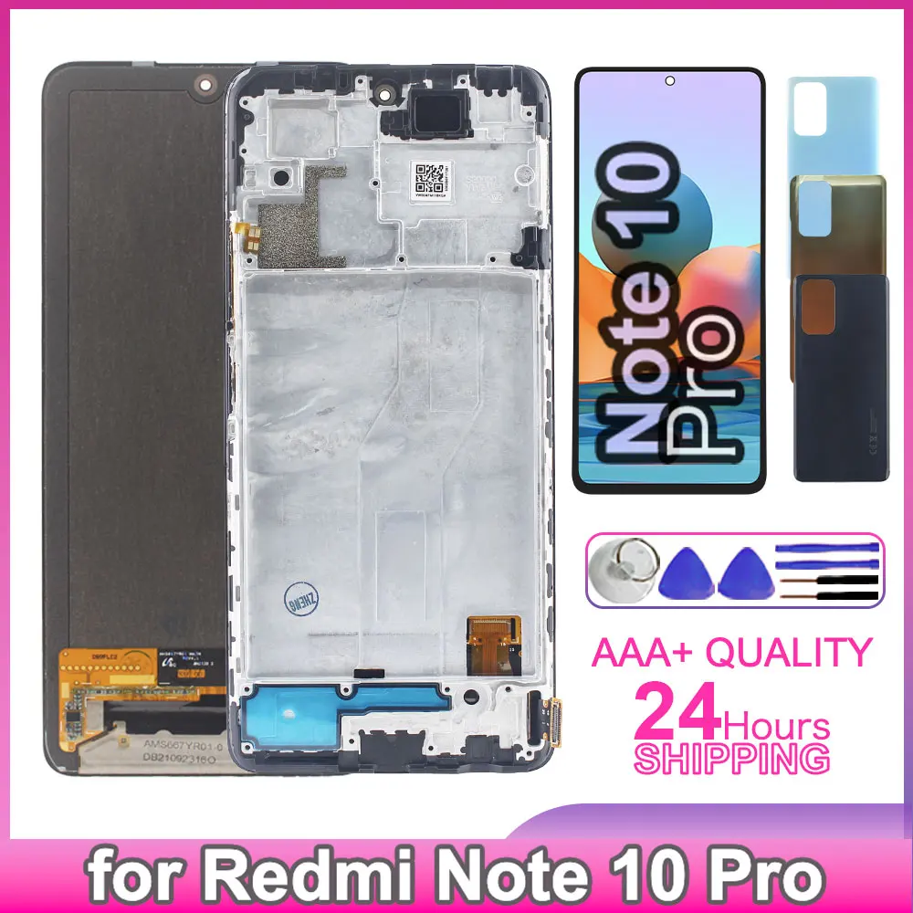 Tested LCD Display for Redmi Note 10 Pro 4G Touch Screen Digitizer Assembly with Frame for Redmi Note10 Pro 4G Screen