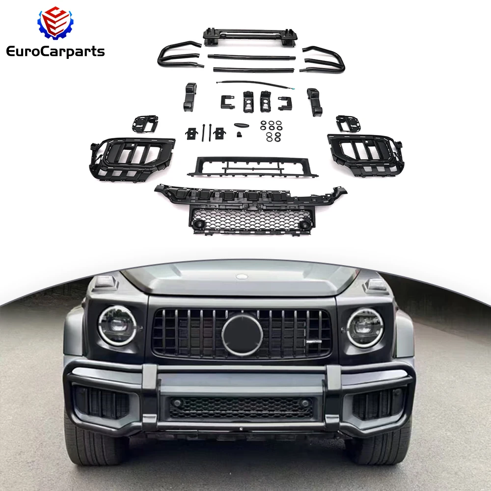 

W464 to W465 G63 Bull Bar with Bumper Vents G Class G63 1V1 Front Guard Auto Car Upgrade Replace Front Bumper Guard Accessory