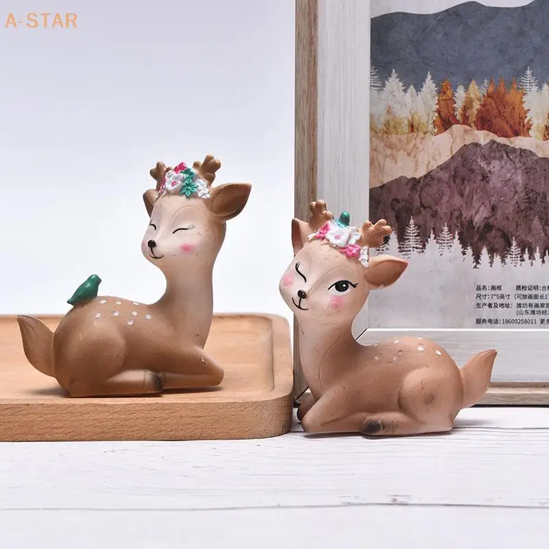 1PC PVC Multicolor Cute Sika Deer DIY Home Decoration Wedding Party Baking Cake Decoration Decoration