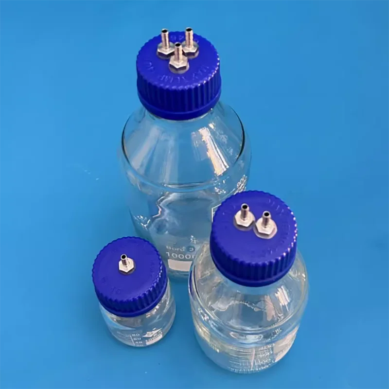 Stainless steel single two-way breathing bottle waste liquid buffering negative pressure suction feed bottle glass vacuum bottle