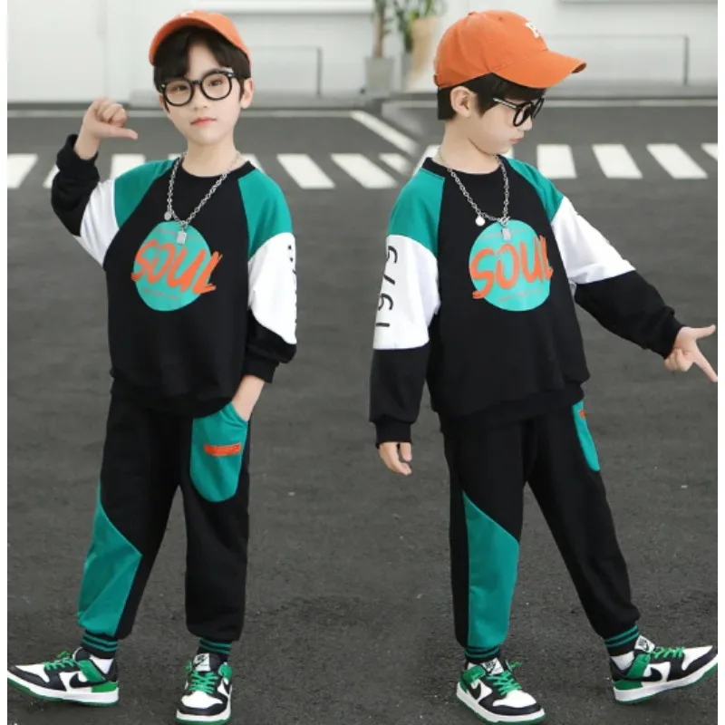 Boys Clothes Fleece Warm Hoodies Trousers Sets 7 8 9 10  Year