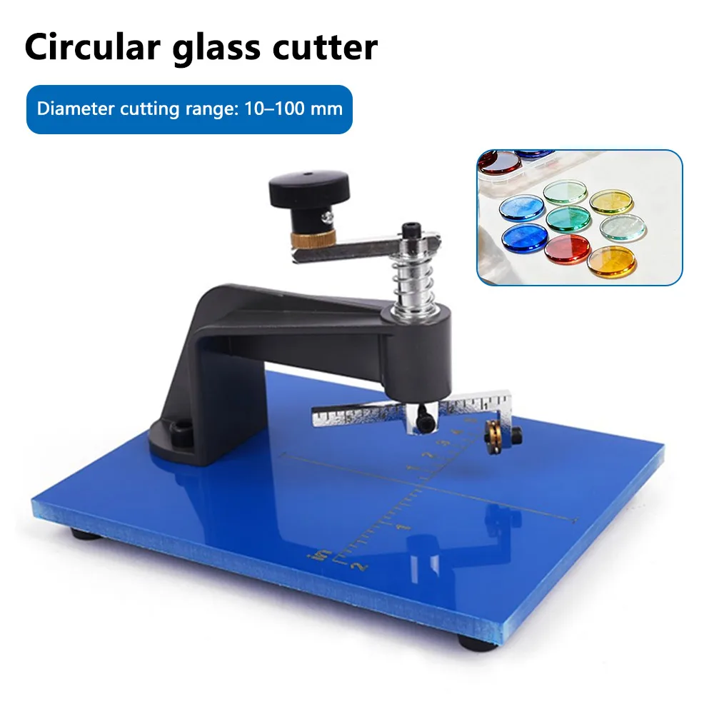 10‑100mm High‑Precision Manual Glass Circle Cutter, Easy‑Cut Round Hole for Lens Mirror Glass Small Tile DIY Cutting Tool