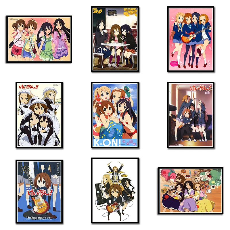 K-ON Poster Aesthetic Music Anime TV Movie Cartoon Girl  Painting Home Decoration Wall Art Mural Kids Kawaii Room Decor