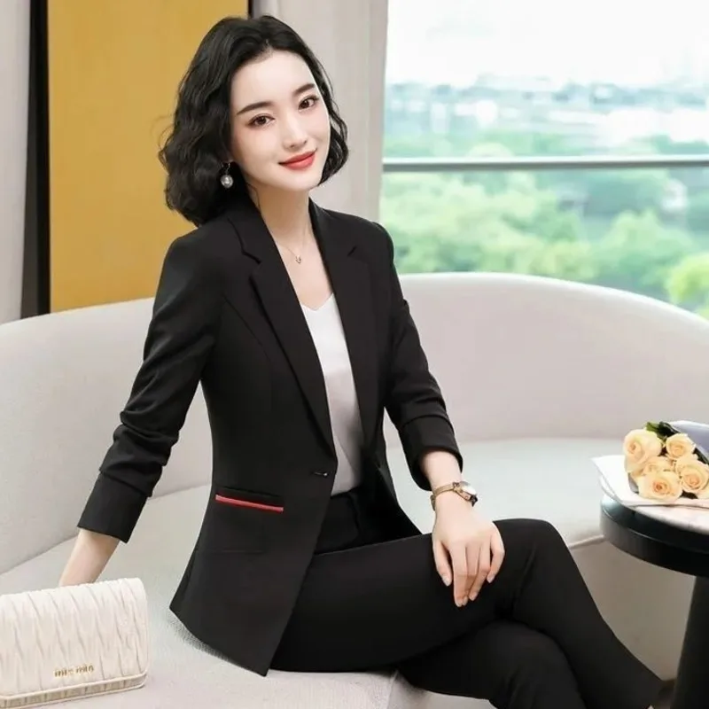 PEONFLY Ladies Blazer Long Sleeve Blaser Women Suit jacket Female Feminine Blazer Femme  White Black Blazer Autumn