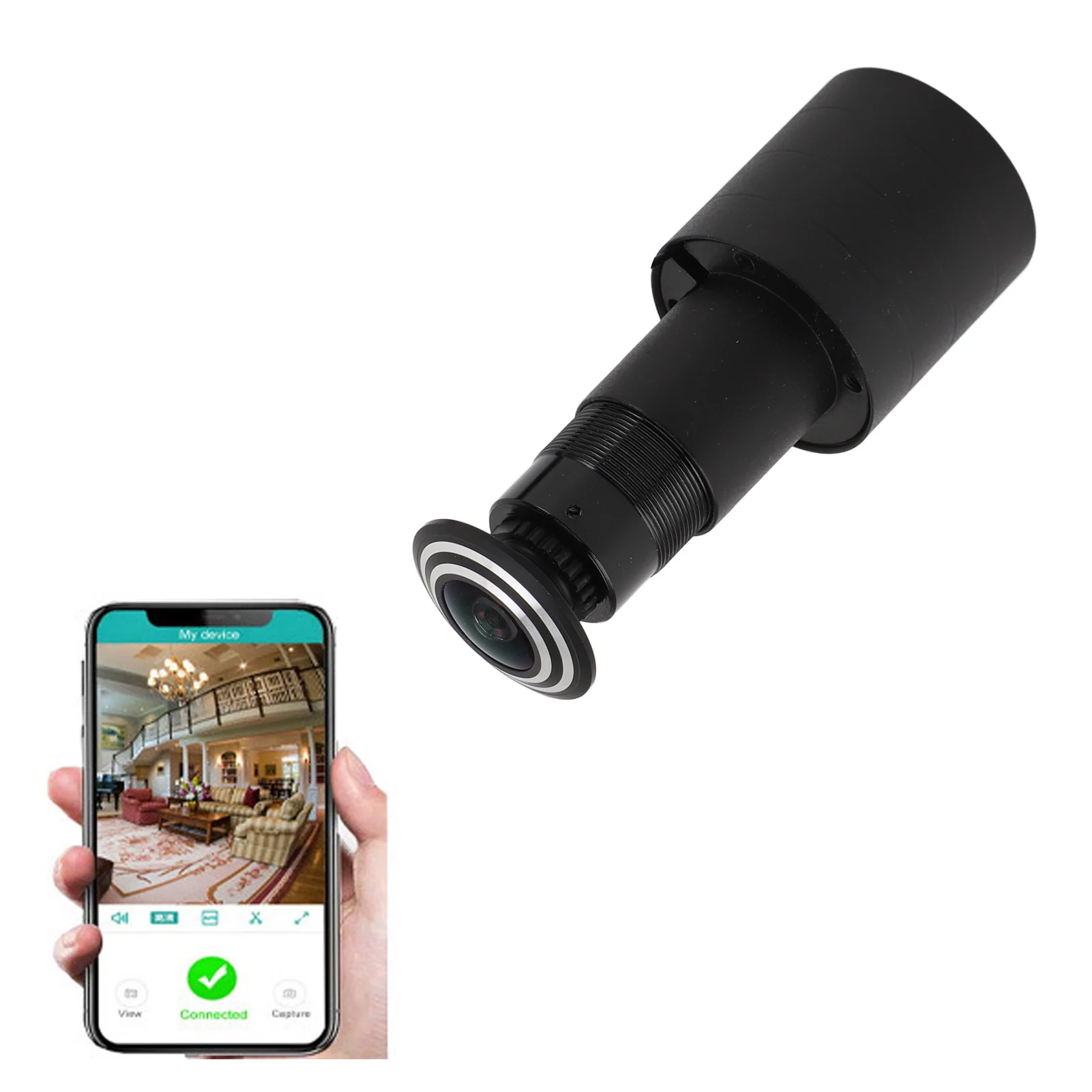 Door Viewer Camera 150 Degree Wide Angle 1080P HD Sturdy Lens WiFi Intelligent Interconnection Door Eye Hole Camera for Home
