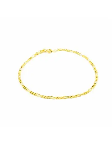 Bracelet Gold barbed Figaro hollow link 3x1