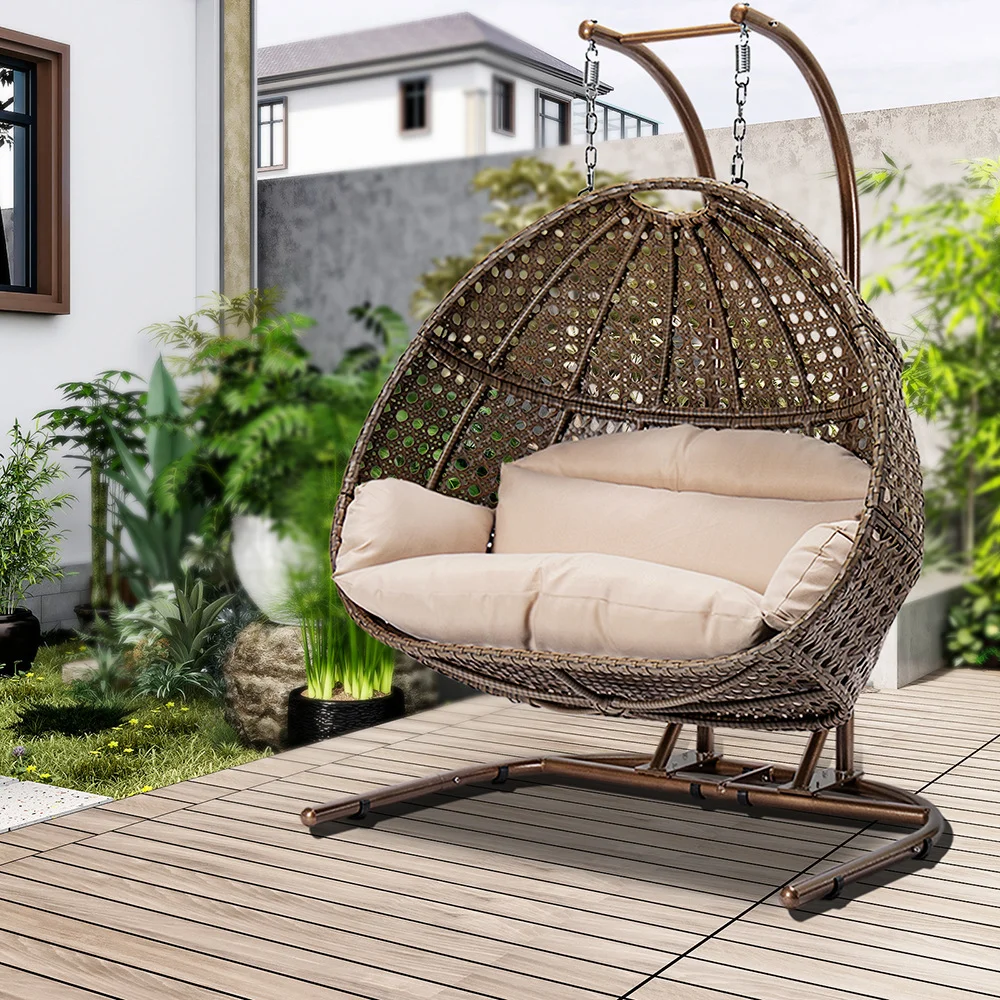 Nest Hanging Basket Chair Outdoor Hanging Chair Indoor Double Wicker Rattan Patio Garden Swing Chair Garden Chairs