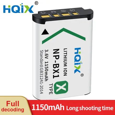 HQIX para Sony HDR- CX450 AS20 AS50 AS100VR CX240 PJ410 MV1 WX700 PJ275 PJ440 ZV1 ZV-1 cámara NP-BX1 cargador de batería