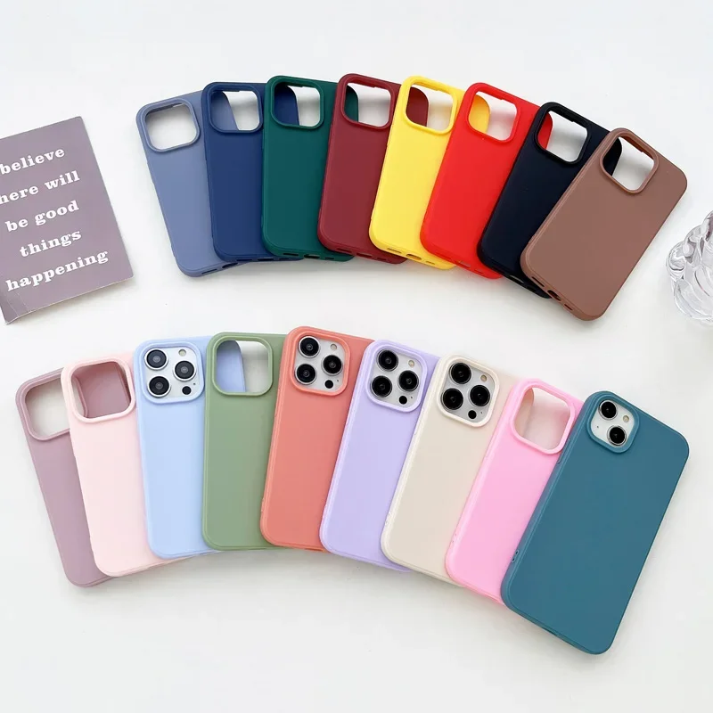 Red Green Soft Matte Case for IPhone 14 13 12 11 Pro Max 13 14Plus 14pro 13PROMAX Shockproof Silicone TPU Cover for IPhone 11