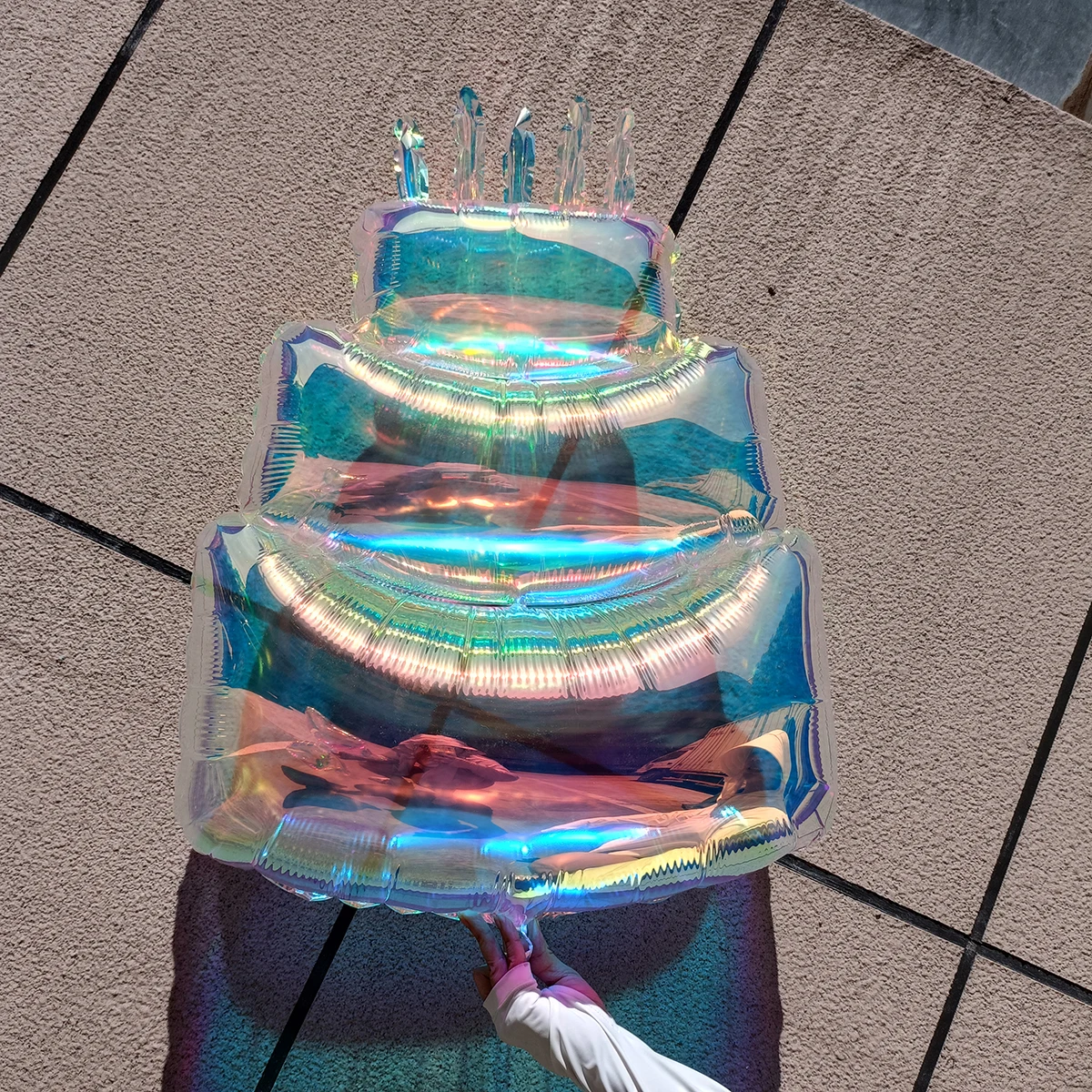 1-teilige bunte Kuchenballons, bunte transparente Aluminiumfolienballons für Geburtstagskuchen, Schieß-Requisiten für Geburtstagsfeiern – Detail 9