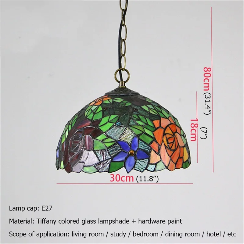 SOFITY Tiffany Pendant Light Contemporary LED Lamp Fixtures Decorative For Home Dining Room