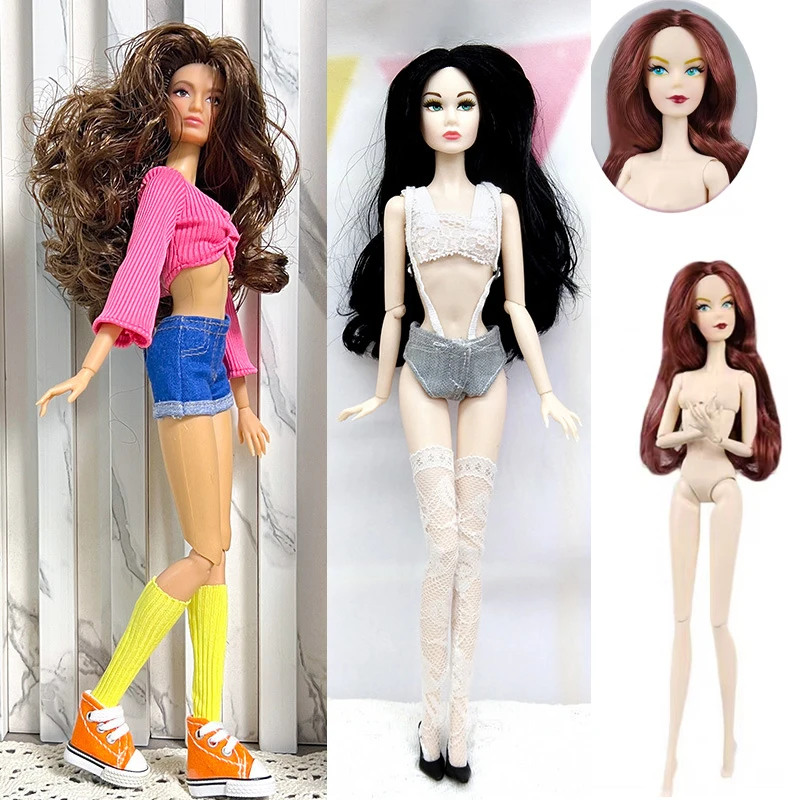 

White Skin Supermodel Doll 30CM 1/6 BJD Exquisite Makeup Nude Body Doll Fashion 12 Joint Movable Dress Up Doll Toy Birthday Gift