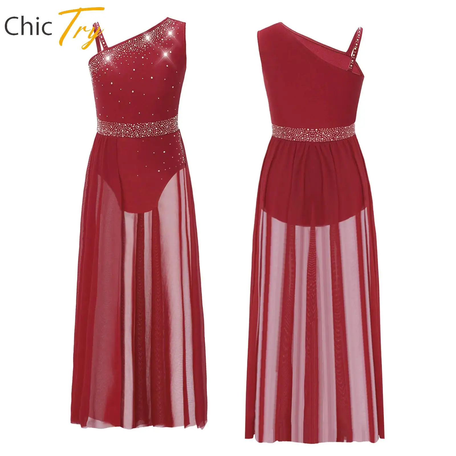 أطفال فتاة لامعة الراين الباليه جيرسي غنائية الحديثة ملابس رقص الجمباز يوتار الفني الشكل التزلج فستان رقص #1