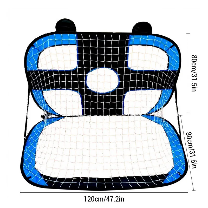 Gawang sepak bola anak portabel lipat dengan area target, mudah dibawa, sempurna untuk latihan di halaman belakang dan permainan yang menyenangkan