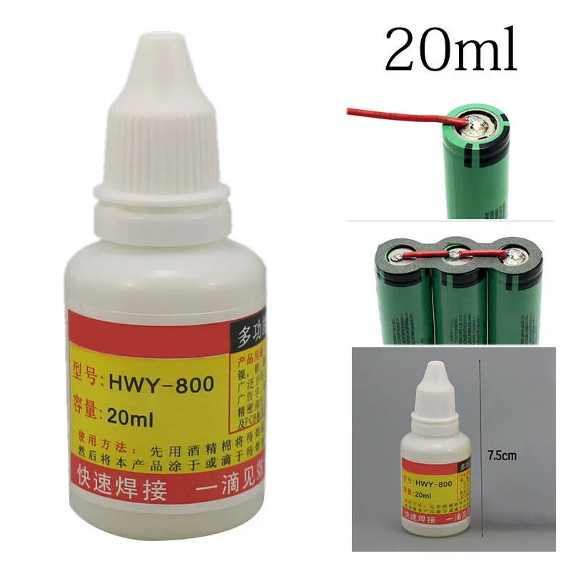 20ml Stainless Steel Flux Soldering Paste Liquid Solders HWY-800 Metal Iron Galvanized Sheet Nickel Copper Soldering Tool