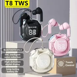 Écouteurs intra-auriculaires sans fil Bluetooth T8 avec étui de chargement, casque TWS, casque HiFi stéréo, affichage de l'alimentation LED, Air39