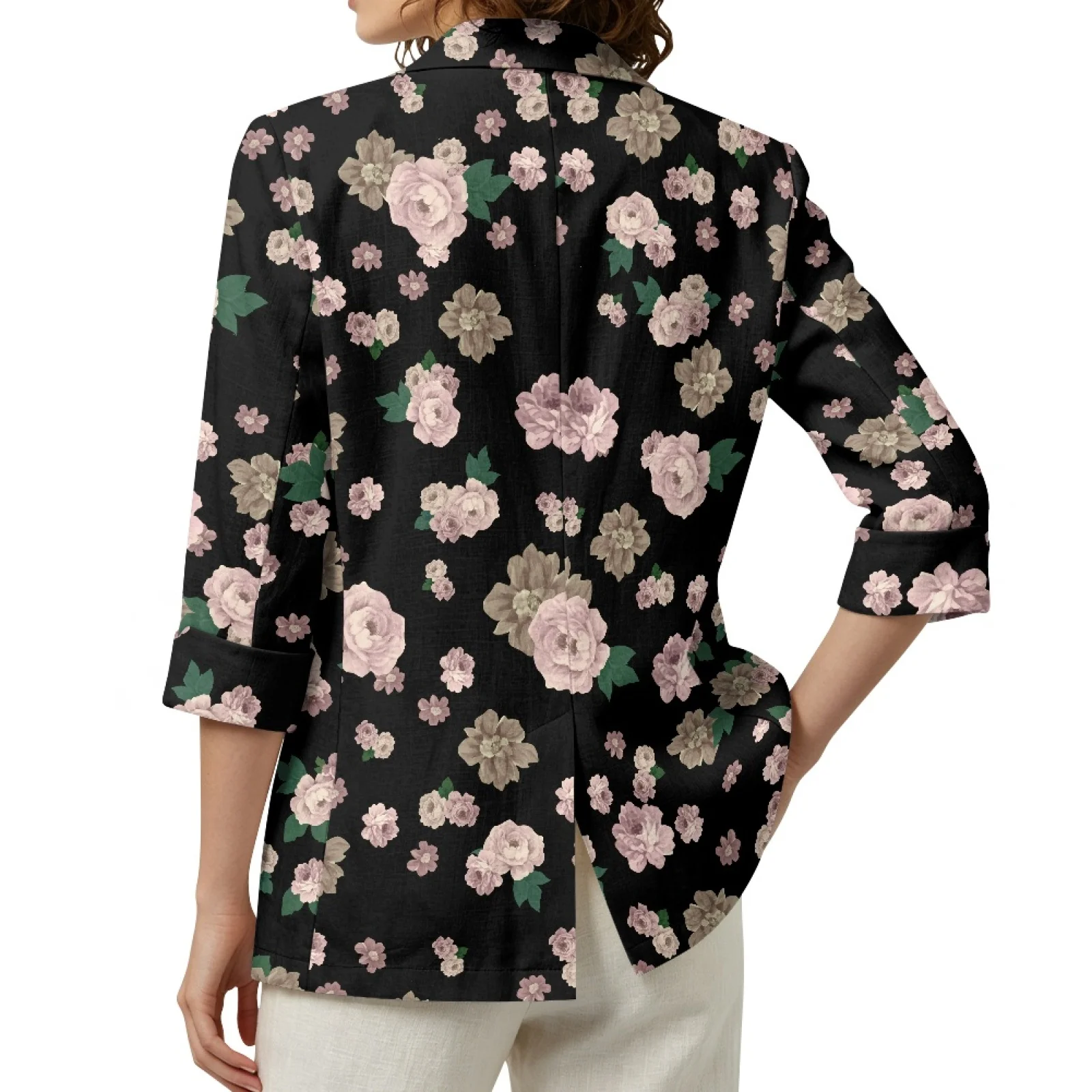 PENSTROLL Vintage Floral Print Linen Like Dressy Tops Lightweight Beach Cover Up for Women Sizes S-3XL