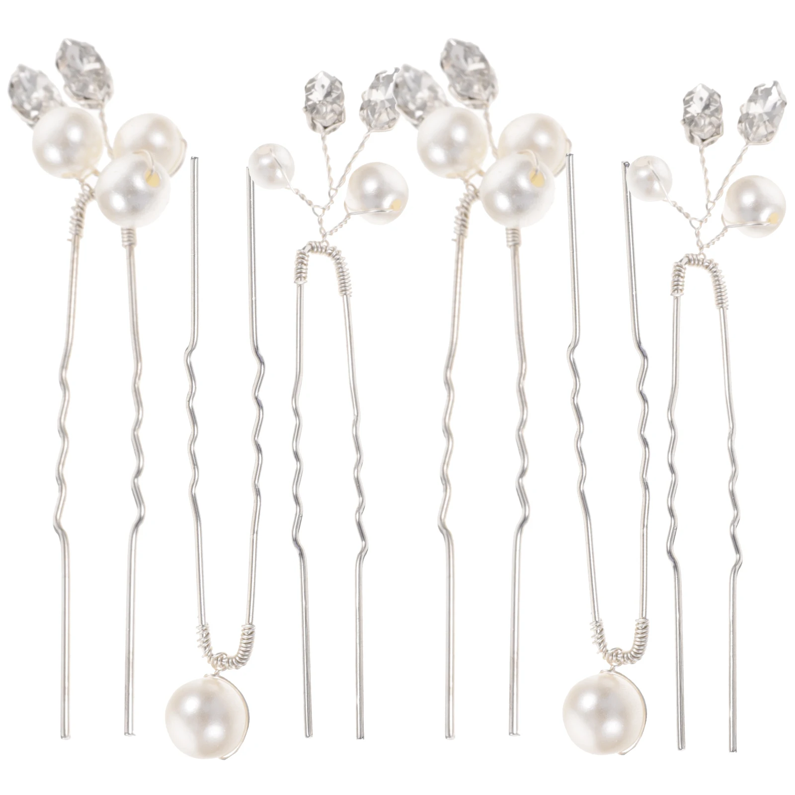 6Pcs Wedding Rhinestone Pearl Hairpins Bridal Hair Accessories for Bridesmaids Bride Elegant Wedding Hair Clips