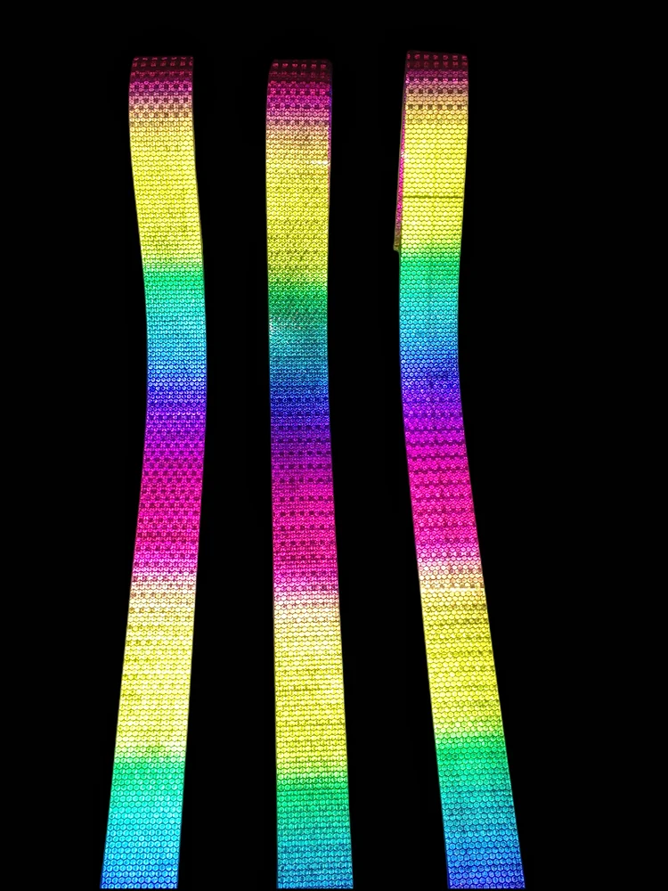 Colorful Reflective Stickers With Gradient Dazzling Colors, Motorcycle Bicycle Body Decoration Reflective Tape