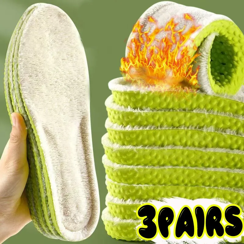 

1/3Pairs Self Heated Thermal Insoles Men Women Winter Fleece Plush Arch Support Soft Memory Foam Cold Proof Sports Shoes Pads