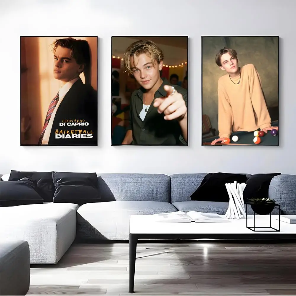 Actor Leonardo DiCaprio Poster Self-adhesive Art Waterproof Paper Sticker Coffee House Bar Room Wall Decor