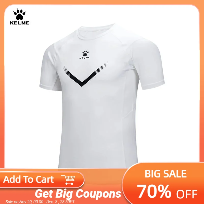 

Мужские беговые рубашки KELME, тренировочные топы, мужские спортивные рубашки для фитнеса, топы для тренажерного зала, Мужская дышащая футболка с круглым вырезом