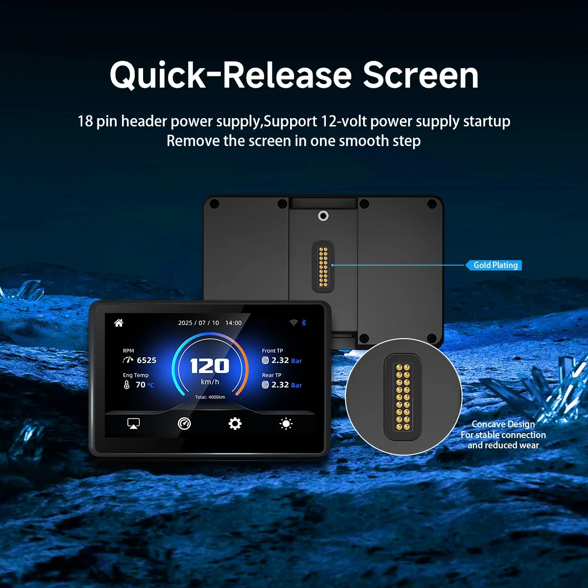 5 Inch Motorcycle Display For BMW R1200GS R1250GS F800 F900 S1000XR Wireless CarPlay & Android Auto IP67 Waterproof Vehicle Data