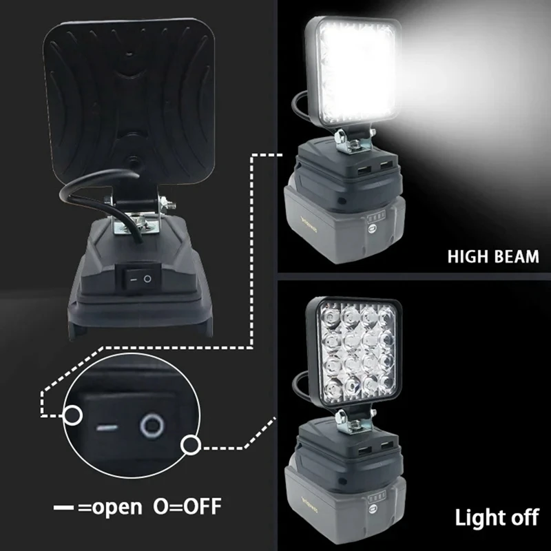MAKE 16-LED-lumière de travail-spots-extérieur-travail-pêche-main-outil d'urgence-lumière-pour-18V-batterie au Lithium