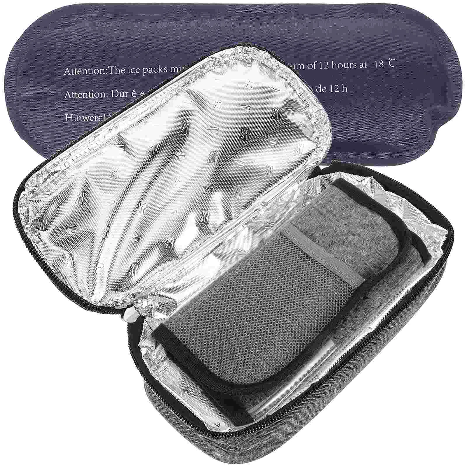 Suitcase Portable Insulin Refrigerated Box Cold Bag Organizer Pen Grey Storage Holder Insulation Travel