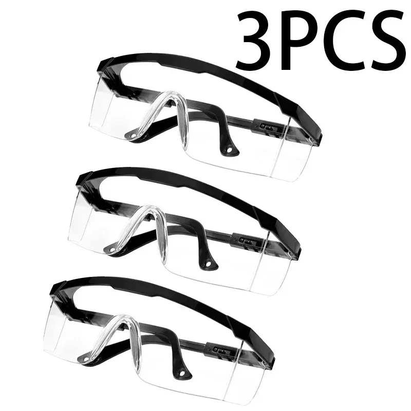 Anti-Splash Work Safety Glasses Eye Protecting Lab Goggles Protective Industrial Wind Dust Proof Goggles Cycling Glasses 3Pcs