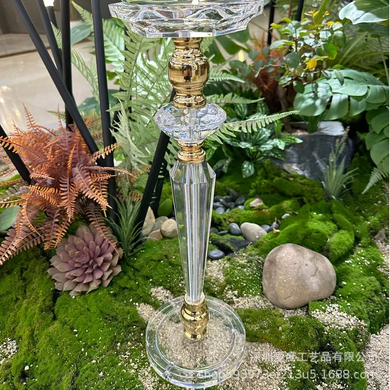 48cm Hoher Transparenter Acryl-Blumenständer Kristall-Tischdekoration Hochzeits-Blumenpodest Gold Silber Event-Party-Dekoration – Detail 6