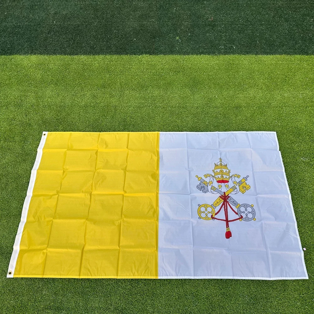 FlagGo Vatican City Flag 150x90cm 3x5 FT Yellow White Crossed Keys Papal Tiara Polyester Double Stitched Outdoor Indoor Decorati