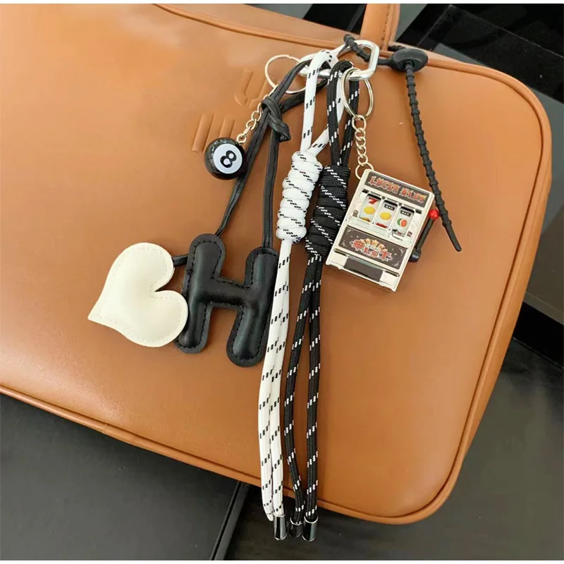 Colorful Nylon Braided Rope Bag Pendant, Love Keychain, Game Console Baseball Bag Pendant Casual Original Style Ornaments