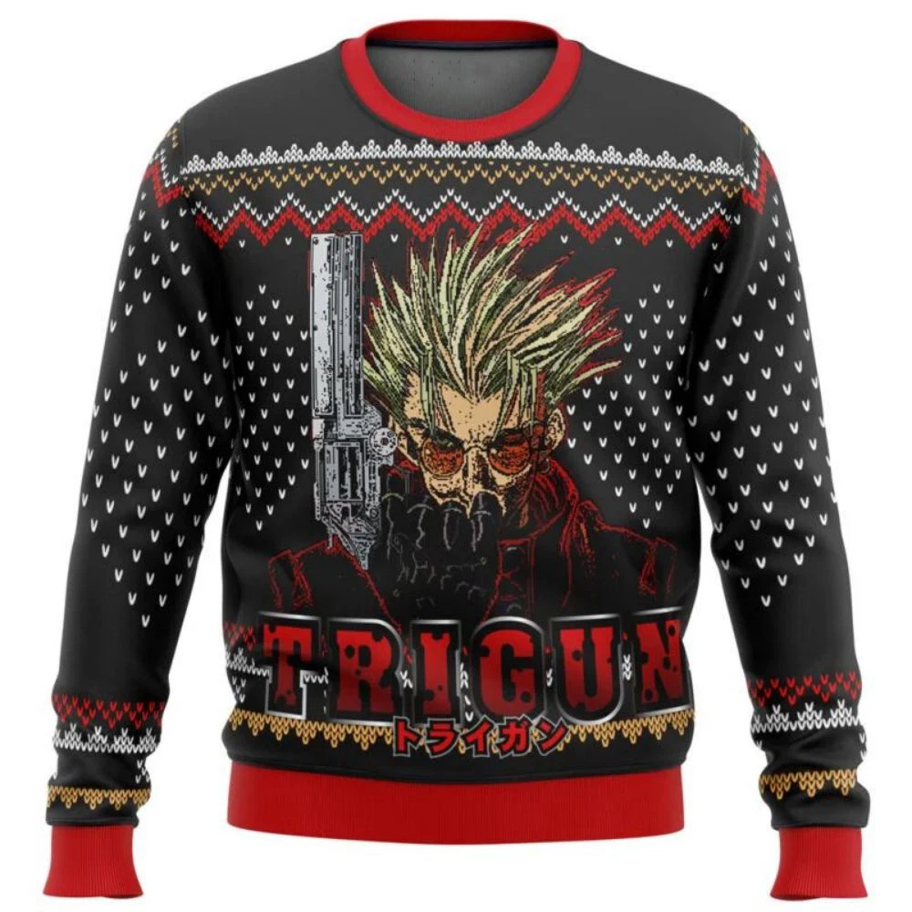 Trigun Vash The Stampede Ugly Christmas Sweater Gift Santa Claus Pullover Men 3D Sweatshirt And Top Autumn And Winter Clothi