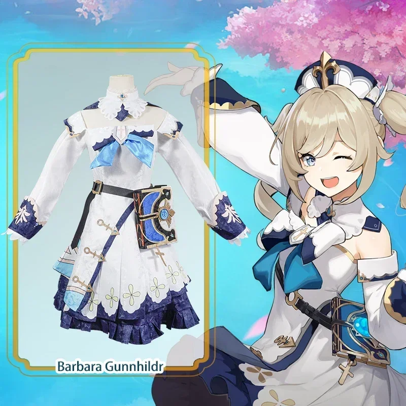 

Genshin Impact Barbara Cosplay Costume Adult Carnival Uniform Wig Halloween Anime Party Costumes Masquerade Women Game