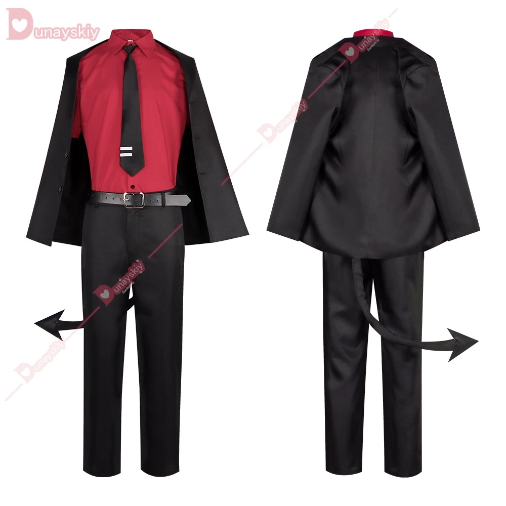 Costume Cosplay The Awesome Demon pour Homme et Femme, Jeu Helltaker, Uniforme Justice, Perruque, Chemise, Pantalon, Queue Trempée, Tenue de ix