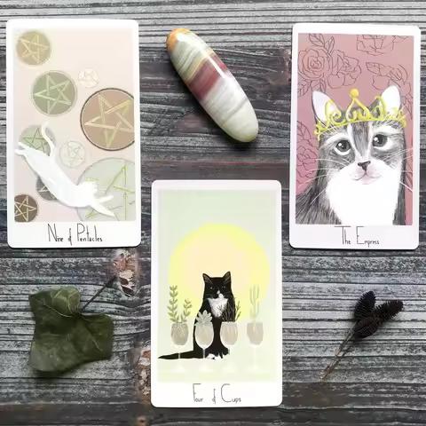 10.3*6cm Considerate Cat Tarot 78 Pcs Cards A Whimsical Cat Themed Tarot Deck Inspired By The Stories of Rescue Cats
